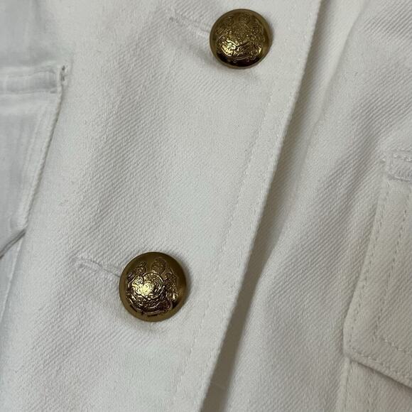 Lauren Ralph Lauren Women's Denim Jacket Size 18W White Gold Logo Buttons NWT - Picture 5 of 7